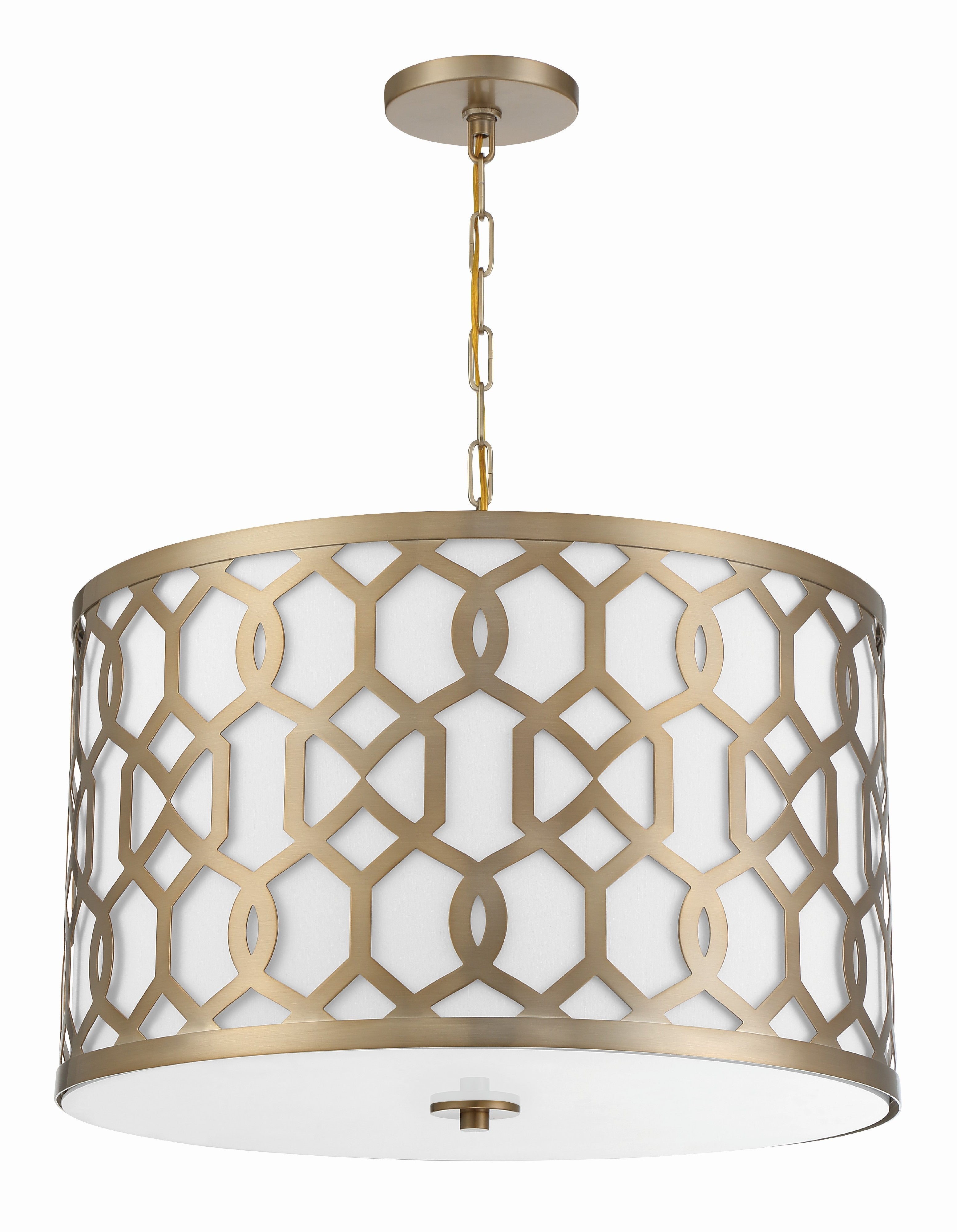 Crystorama Jennings 2266-AG – 24.25 Inch – 5 Light – Pendant Light – Aged Brass – Dry Rated