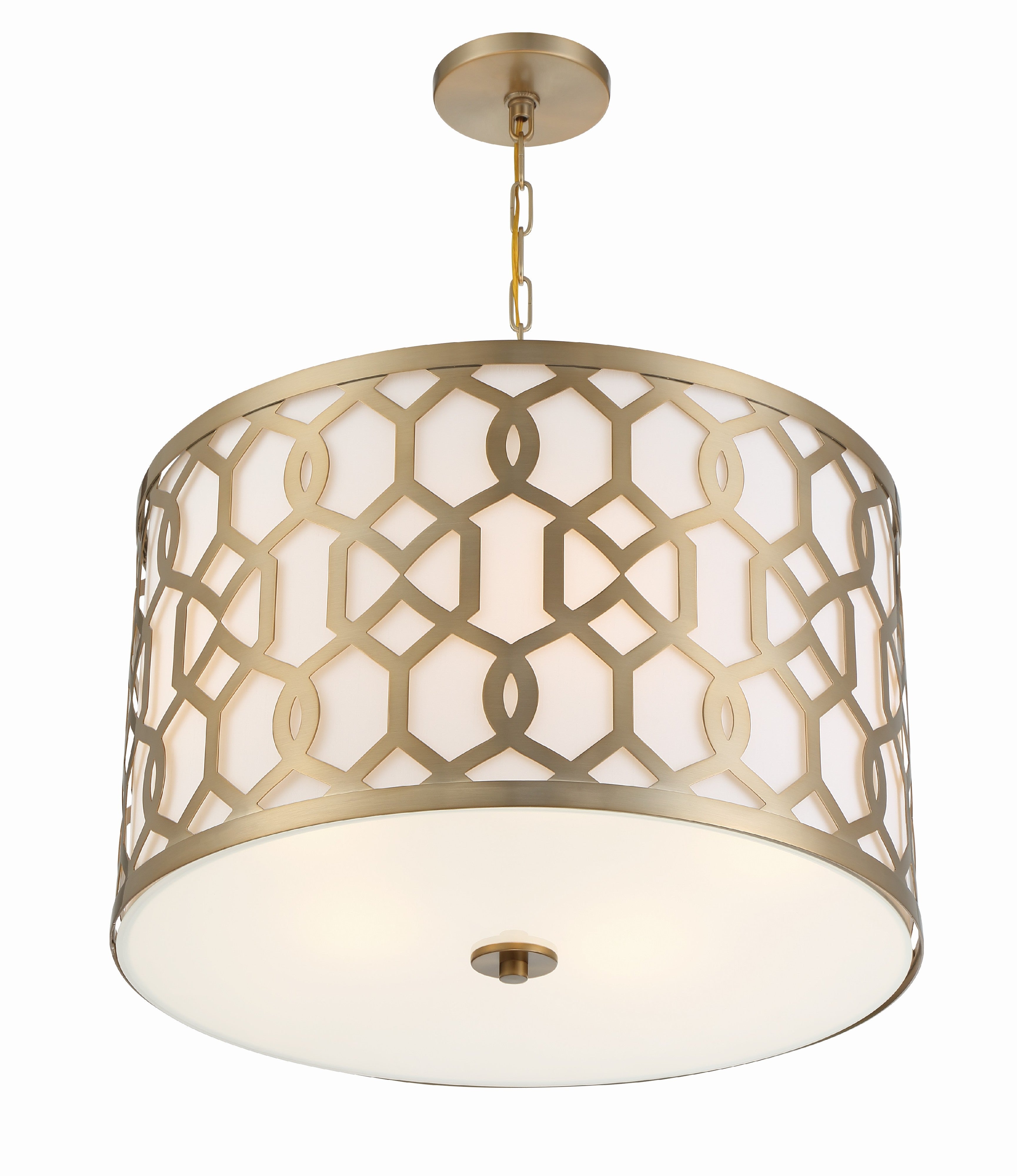 Crystorama Jennings 2266-AG – 24.25 Inch – 5 Light – Pendant Light – Aged Brass – Dry Rated