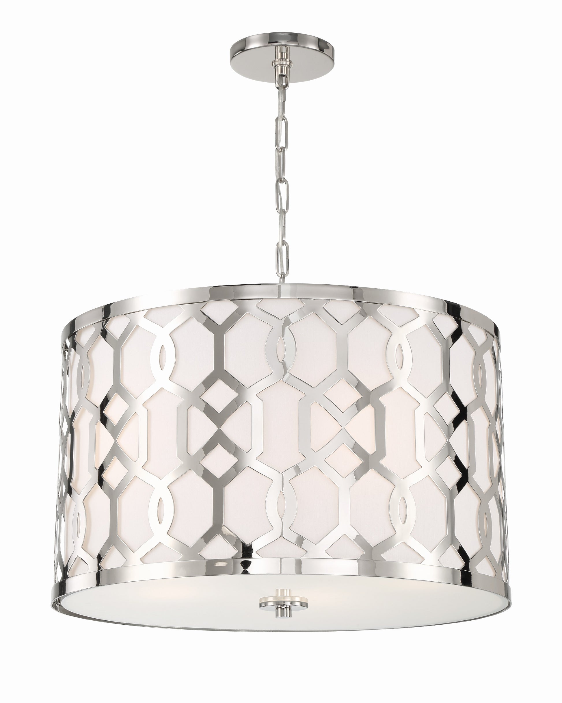 Crystorama Jennings 2266-PN – 24.25 Inch – 5 Light – Pendant Light – Polished Nickel – Dry Rated