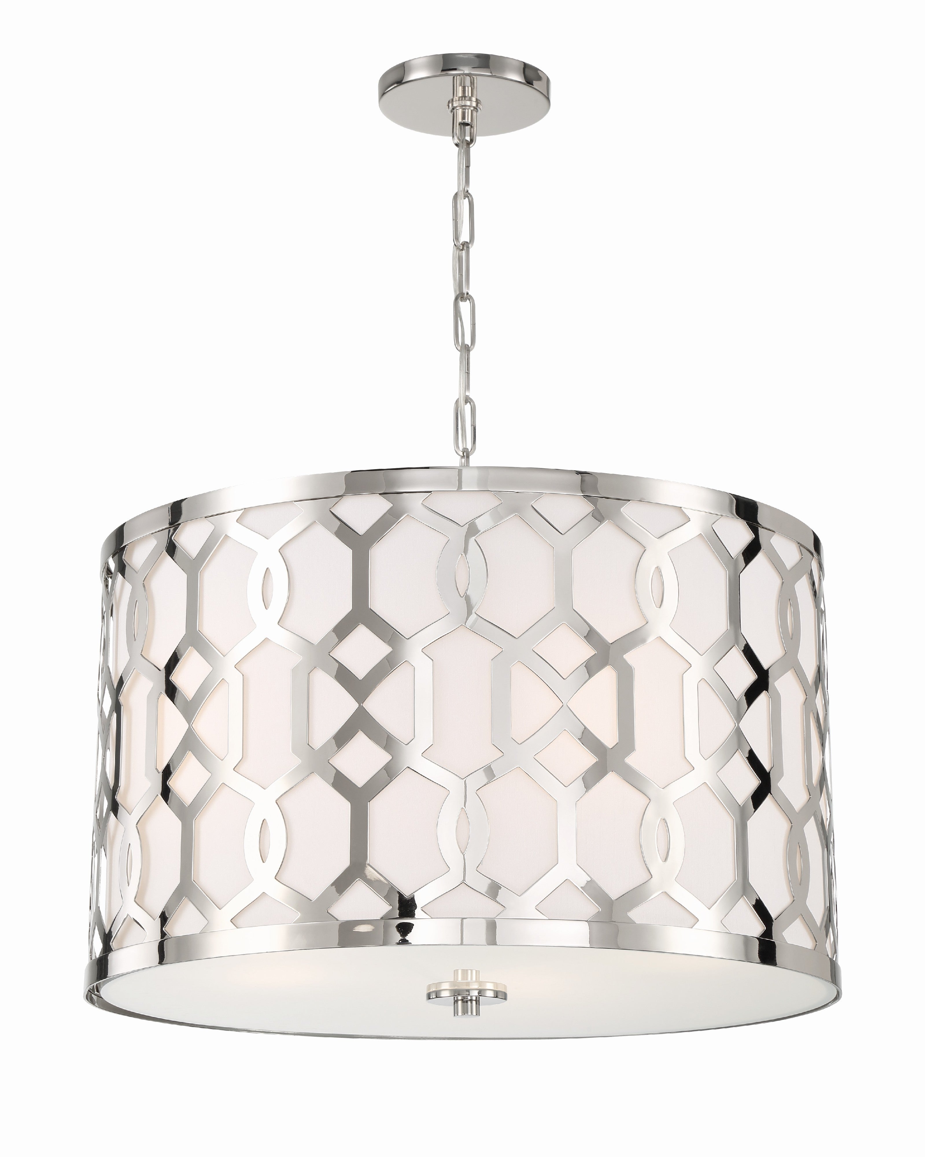 Crystorama Jennings 2266-PN – 24.25 Inch – 5 Light – Pendant Light – Polished Nickel – Dry Rated