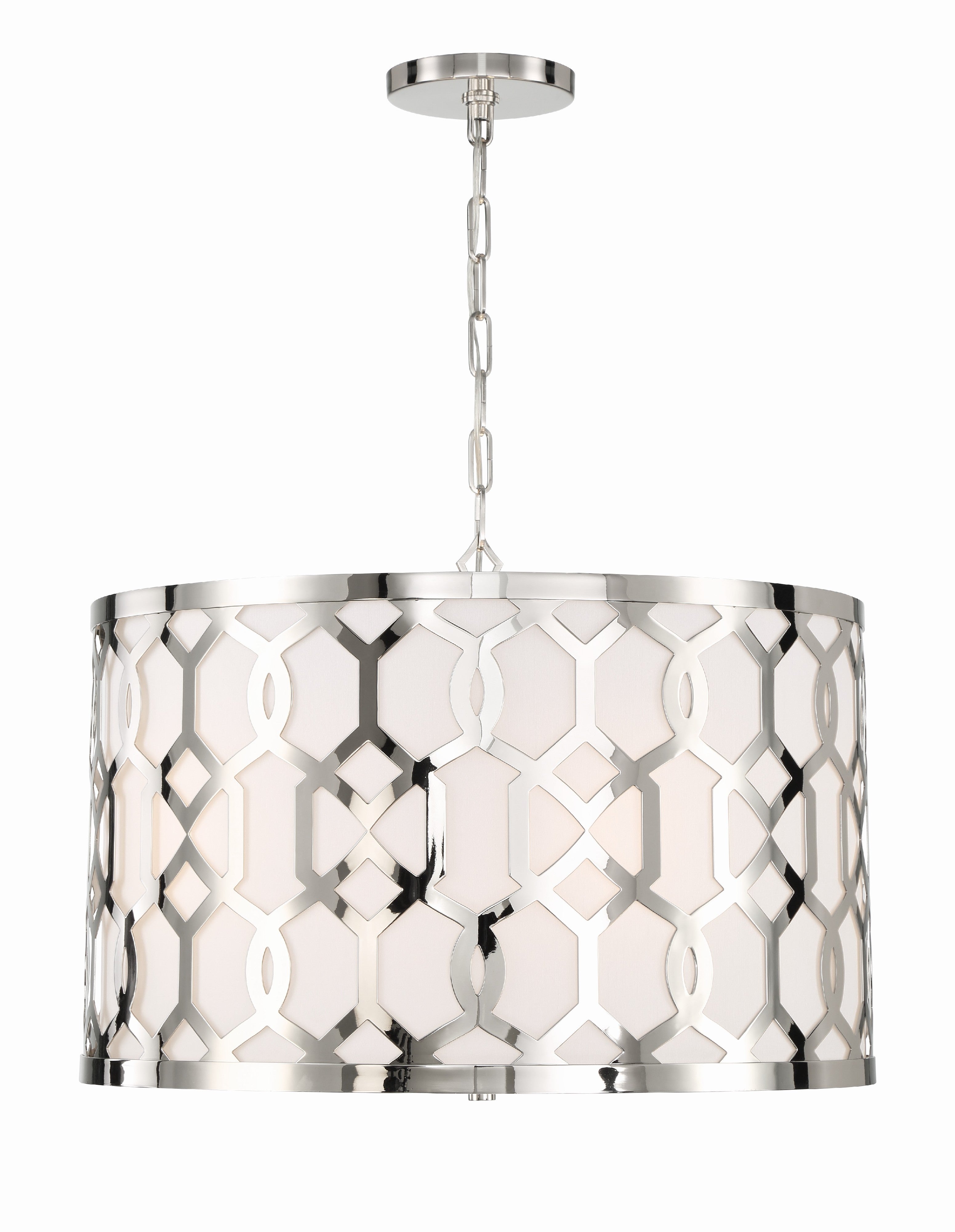 Crystorama Jennings 2266-PN – 24.25 Inch – 5 Light – Pendant Light – Polished Nickel – Dry Rated