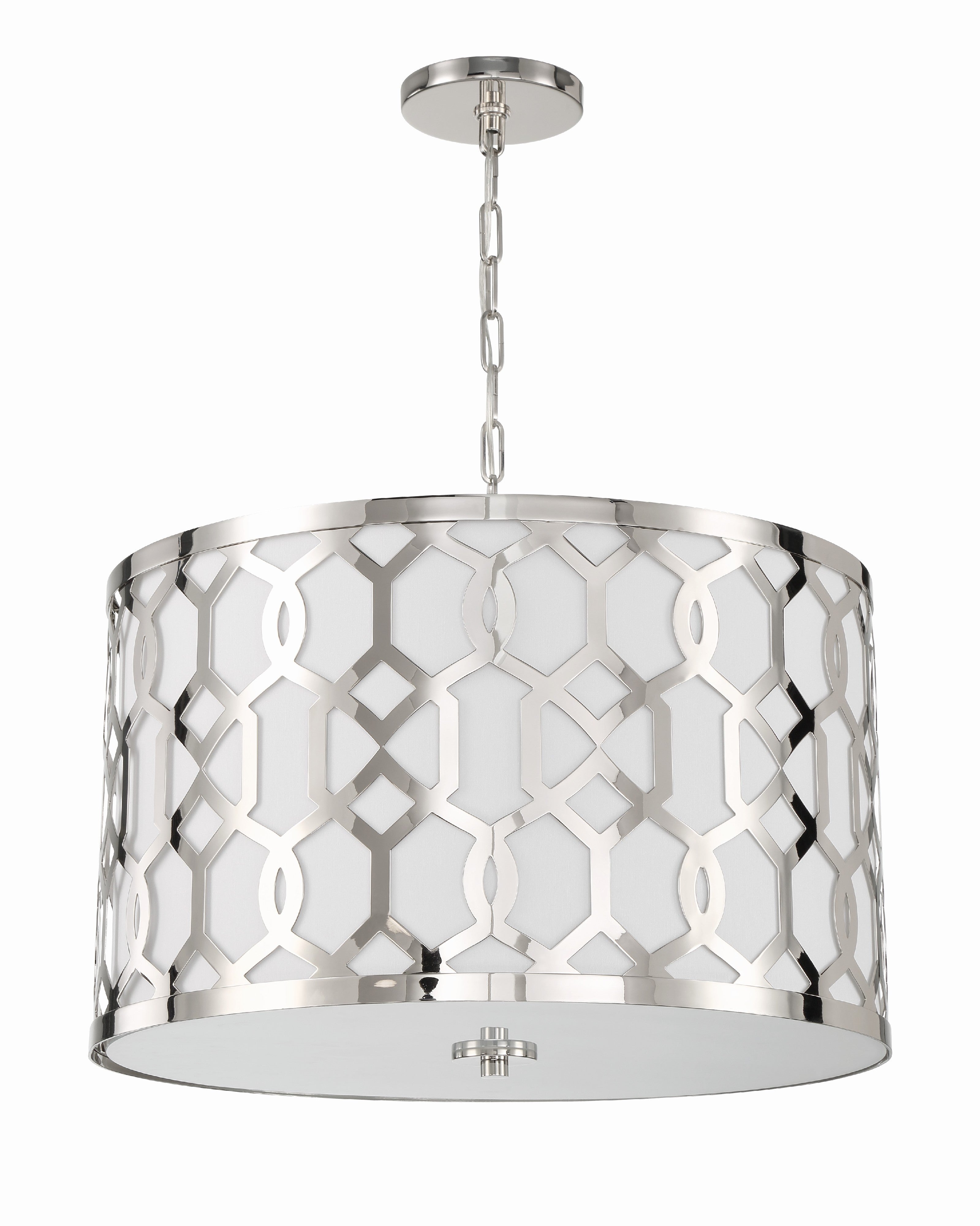 Crystorama Jennings 2266-PN – 24.25 Inch – 5 Light – Pendant Light – Polished Nickel – Dry Rated