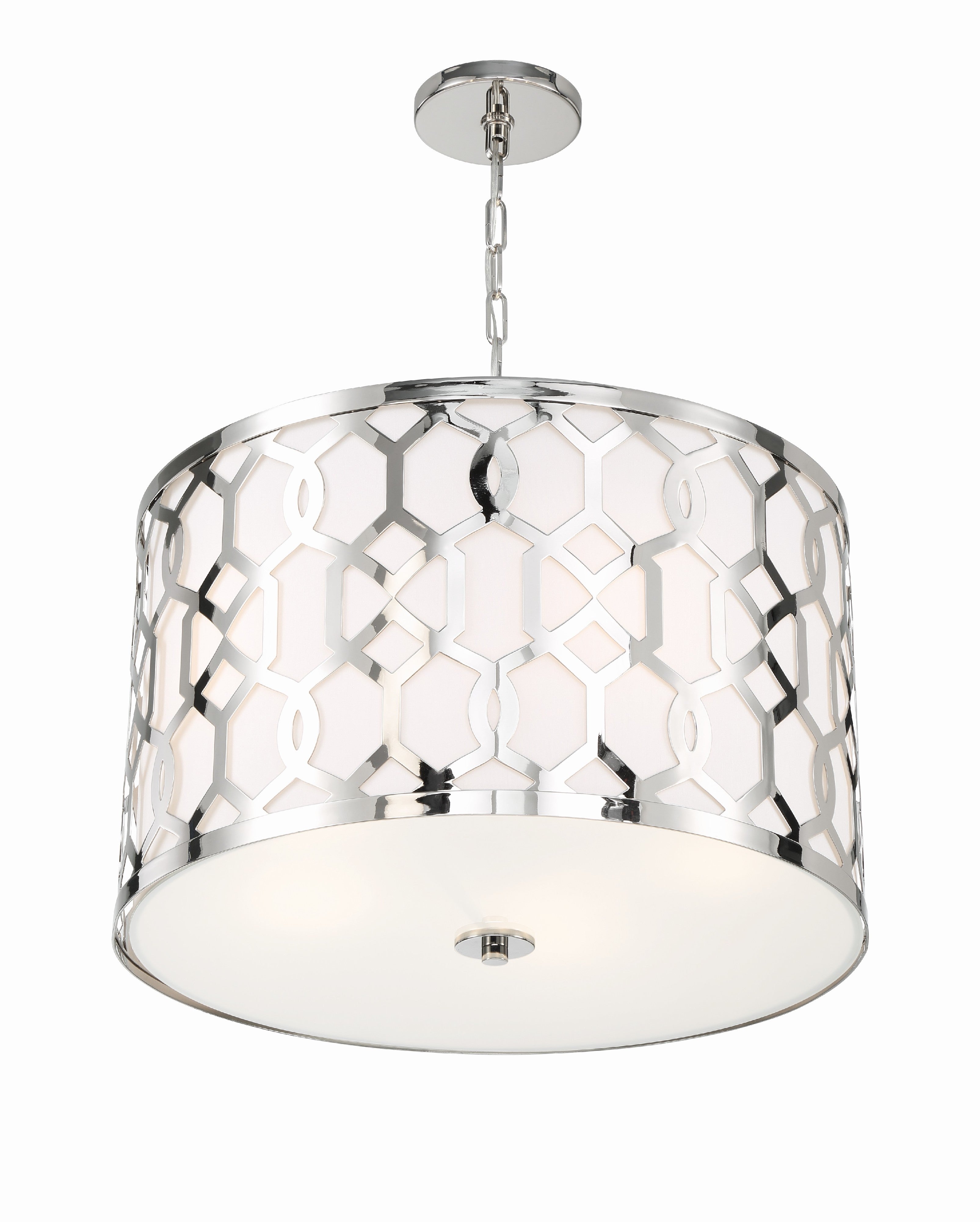 Crystorama Jennings 2266-PN – 24.25 Inch – 5 Light – Pendant Light – Polished Nickel – Dry Rated