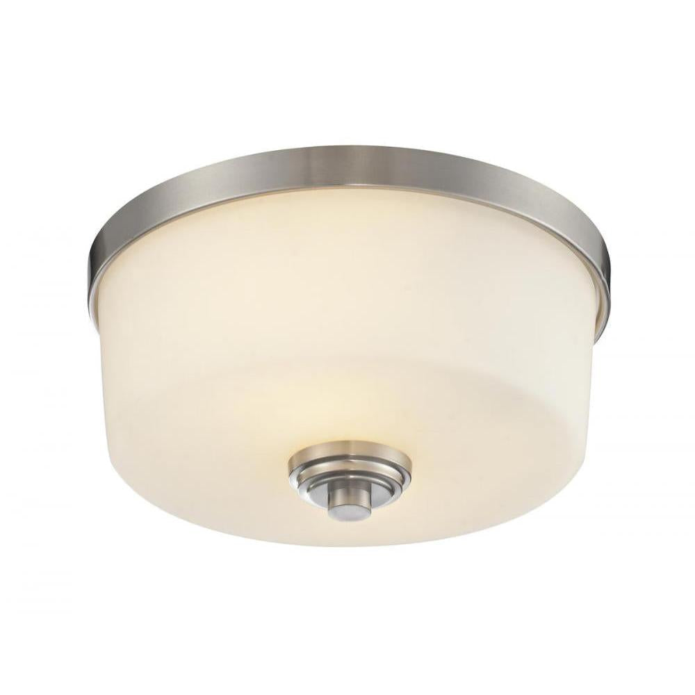 2 Light Flush Mount Light-Matte Opal