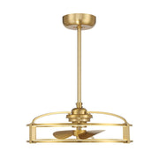 Vesta LED Fan D'Lier in Warm Brass