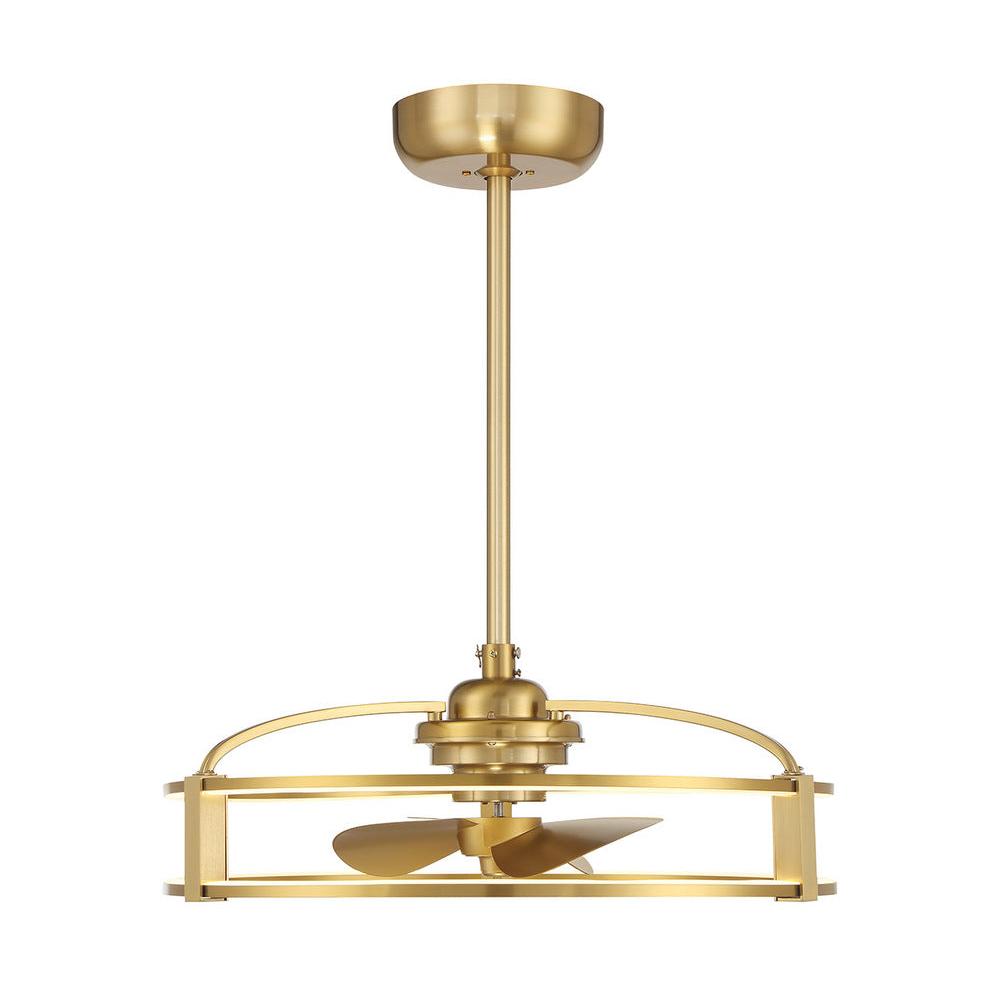 Vesta LED Fan D'Lier in Warm Brass