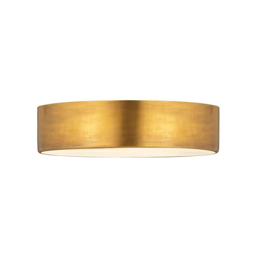 4 Light Flush Mount Light-Rubbed Brass