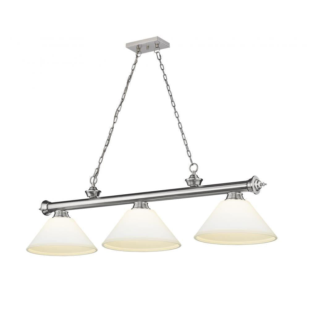 3 Light Billiard Table Light -Matte Opal
