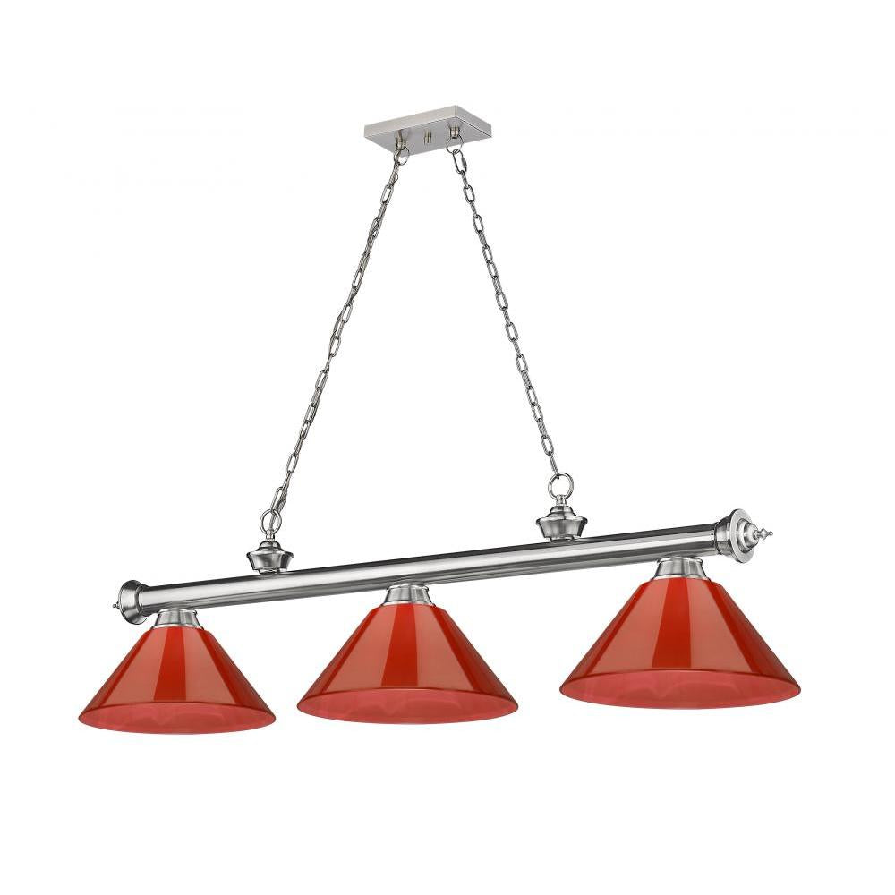 3 Light Billiard Table Light -Burgundy