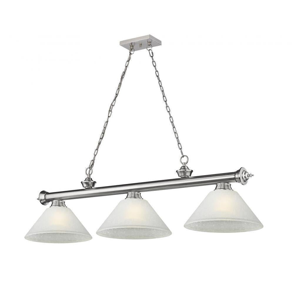 3 Light Billiard Table Light -White Linen