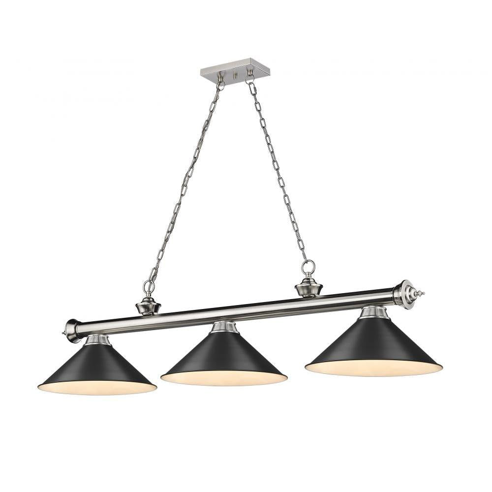 3 Light Billiard Table Light -Matte Black