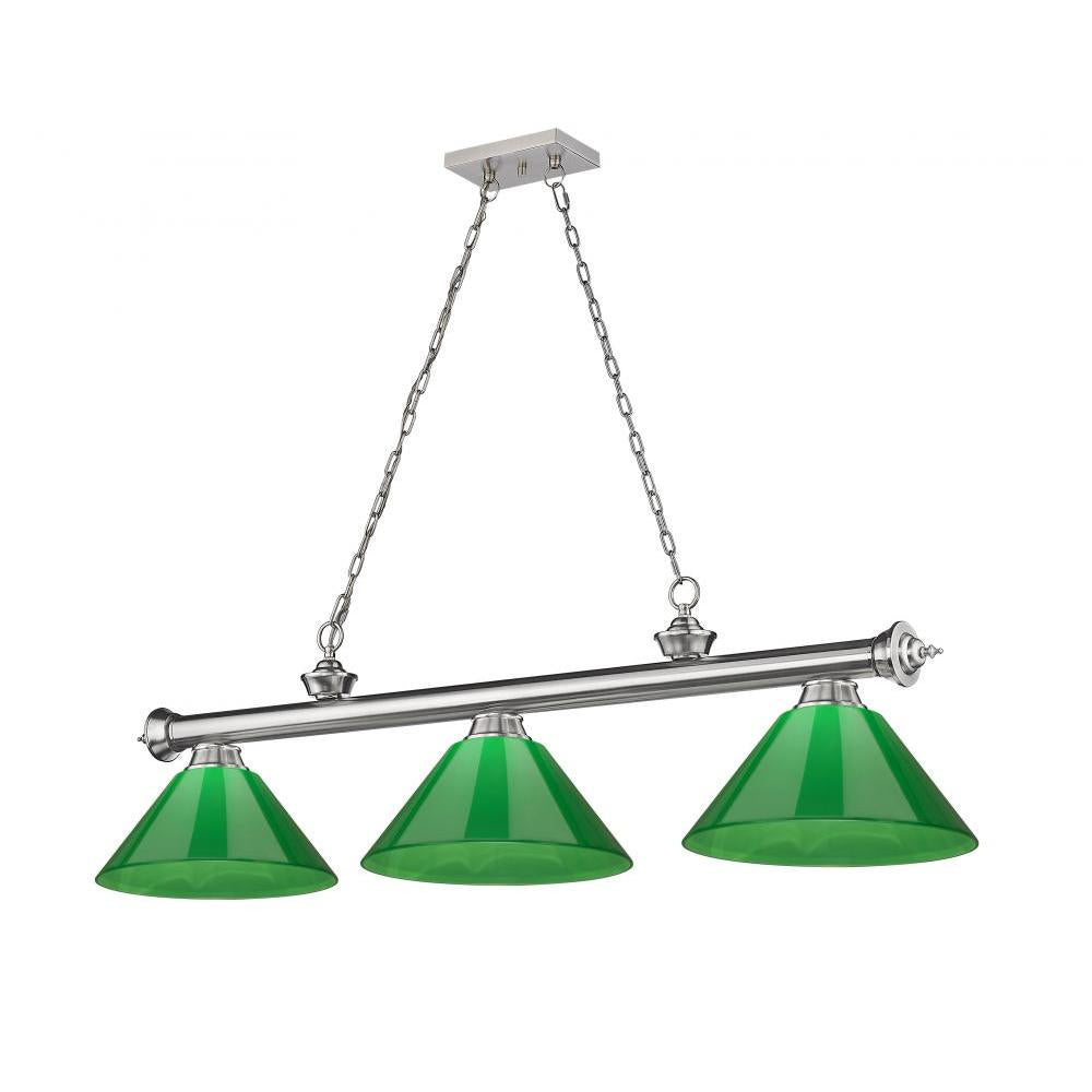 3 Light Billiard Table Light -Green