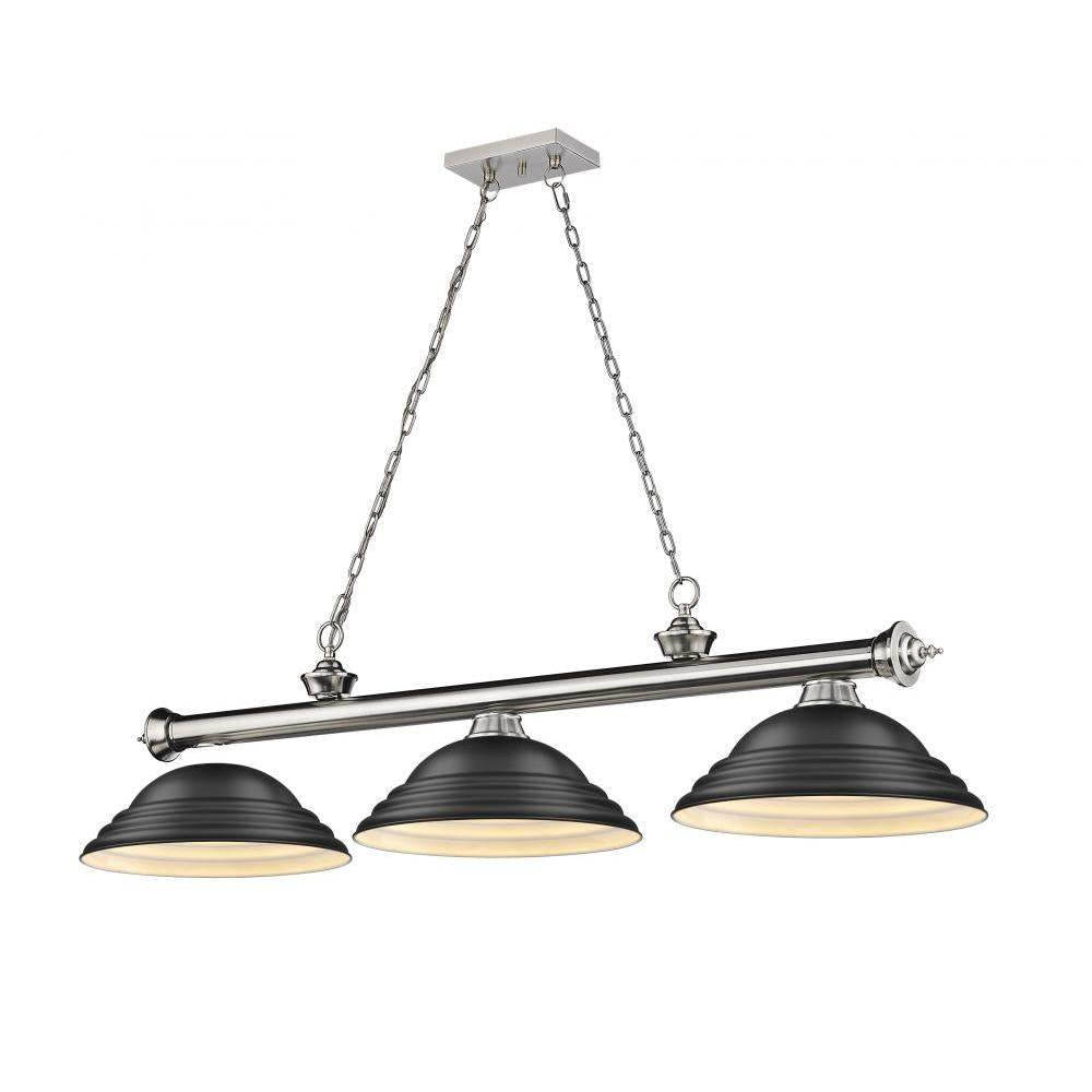 3 Light Billiard Table Light -Matte Black
