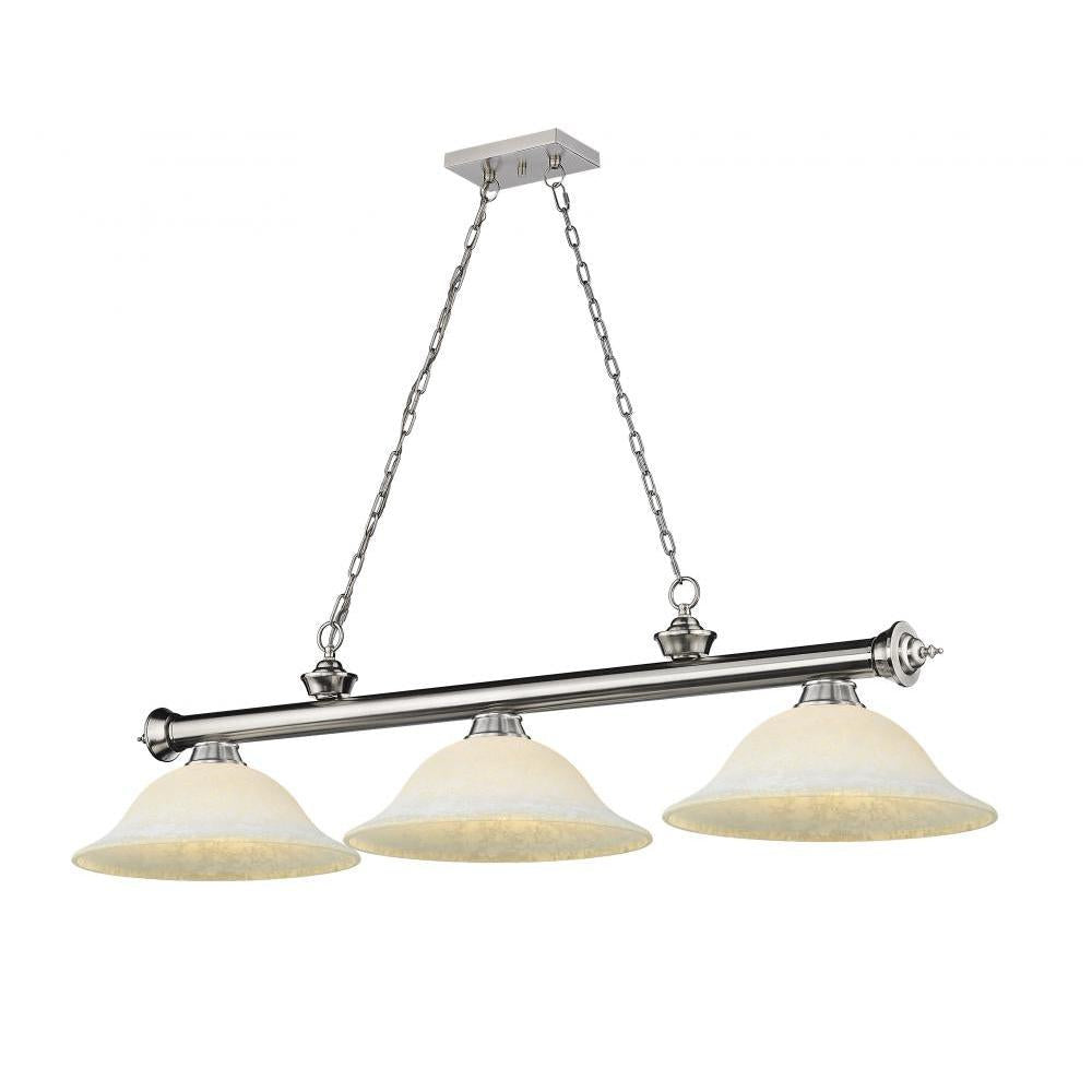3 Light Billiard Table Light -White Mottle