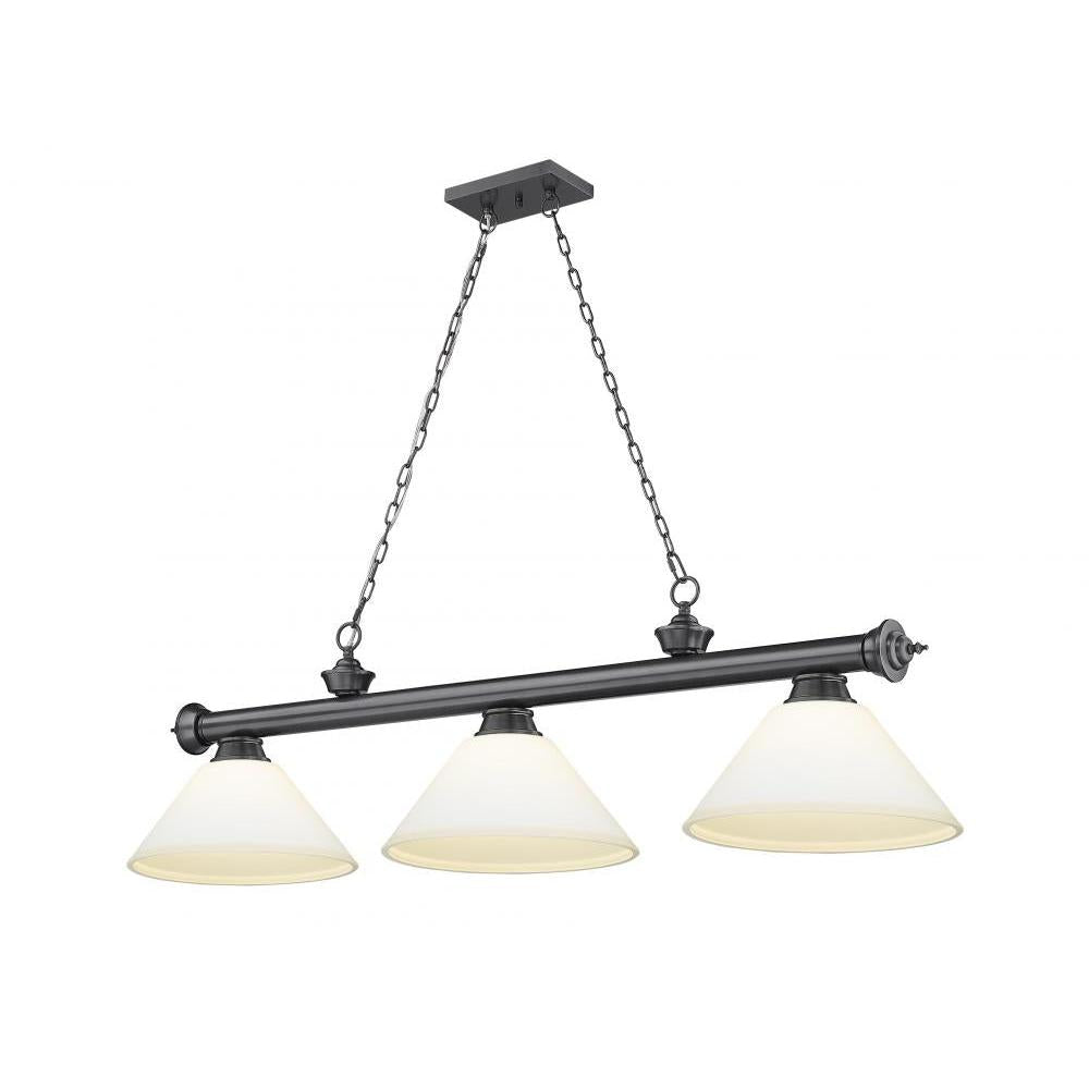 3 Light Billiard Table Light -Matte Opal