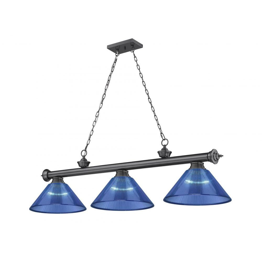 3 Light Billiard Table Light -Dark Blue
