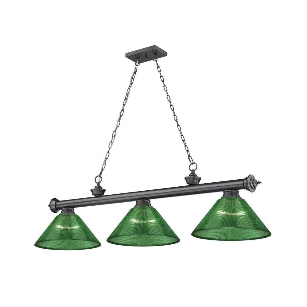 3 Light Billiard Table Light -Green