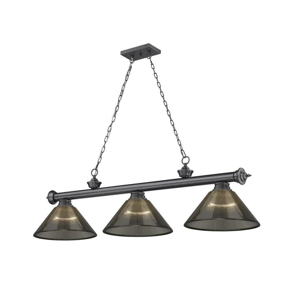 3 Light Billiard Table Light -Smoke