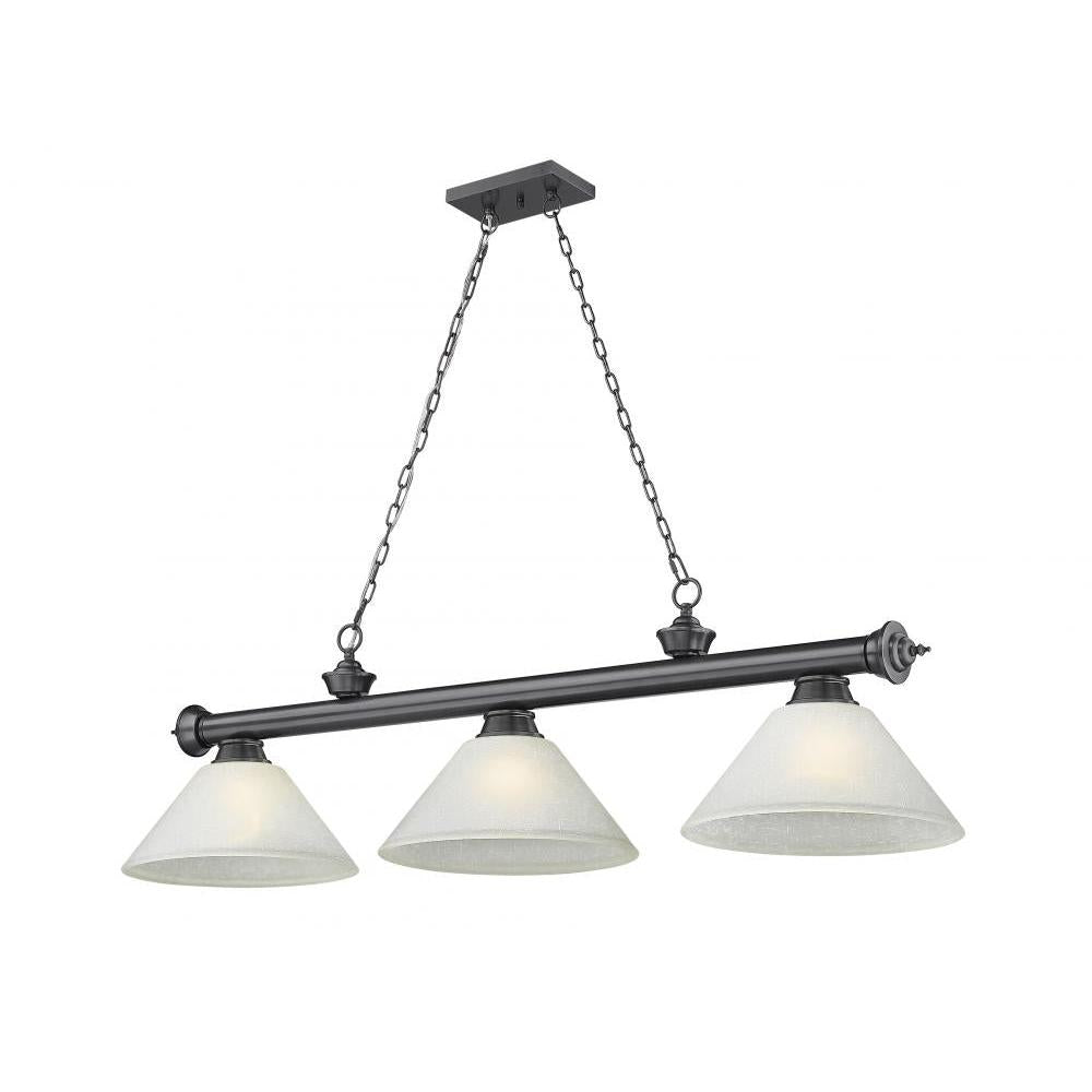 3 Light Billiard Table Light -White Linen