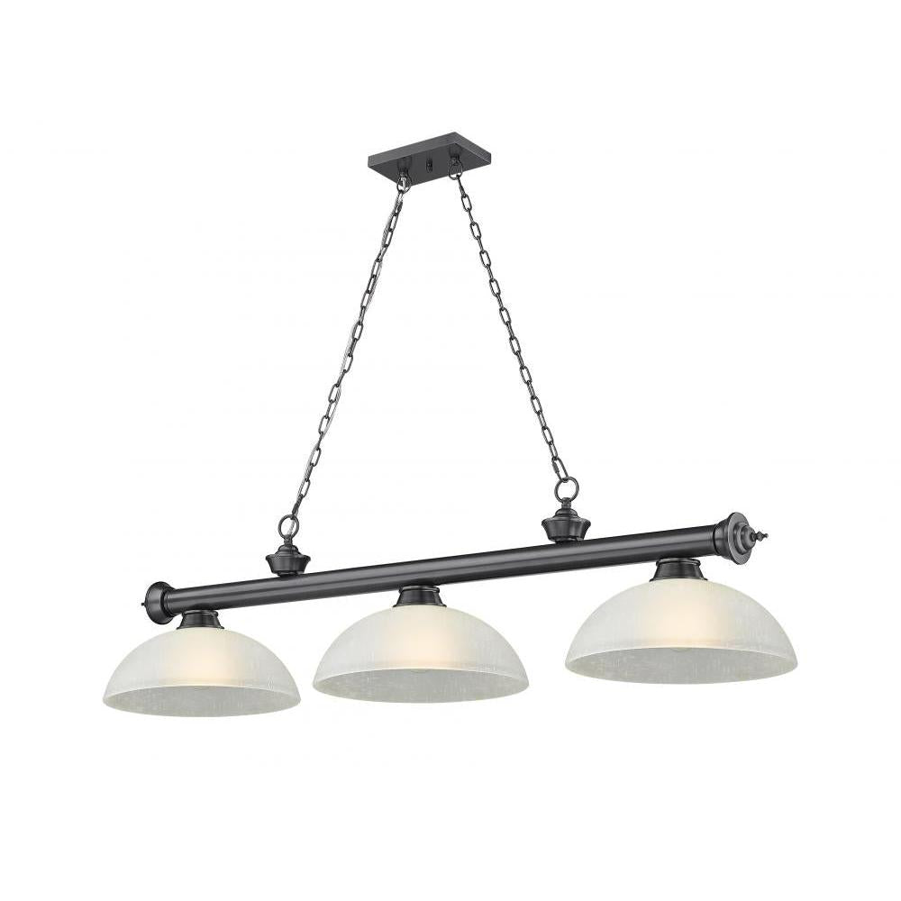 3 Light Billiard Table Light -White Linen