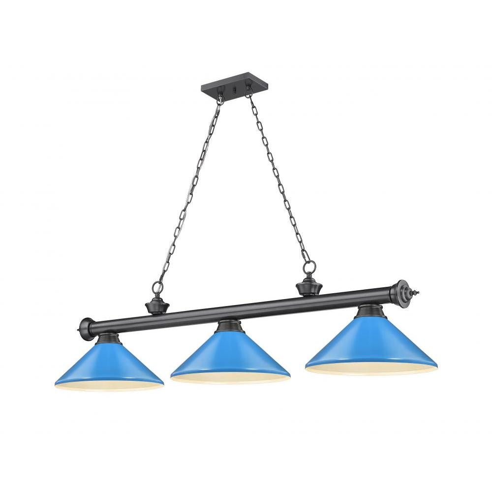 3 Light Billiard Table Light -Electric Blue
