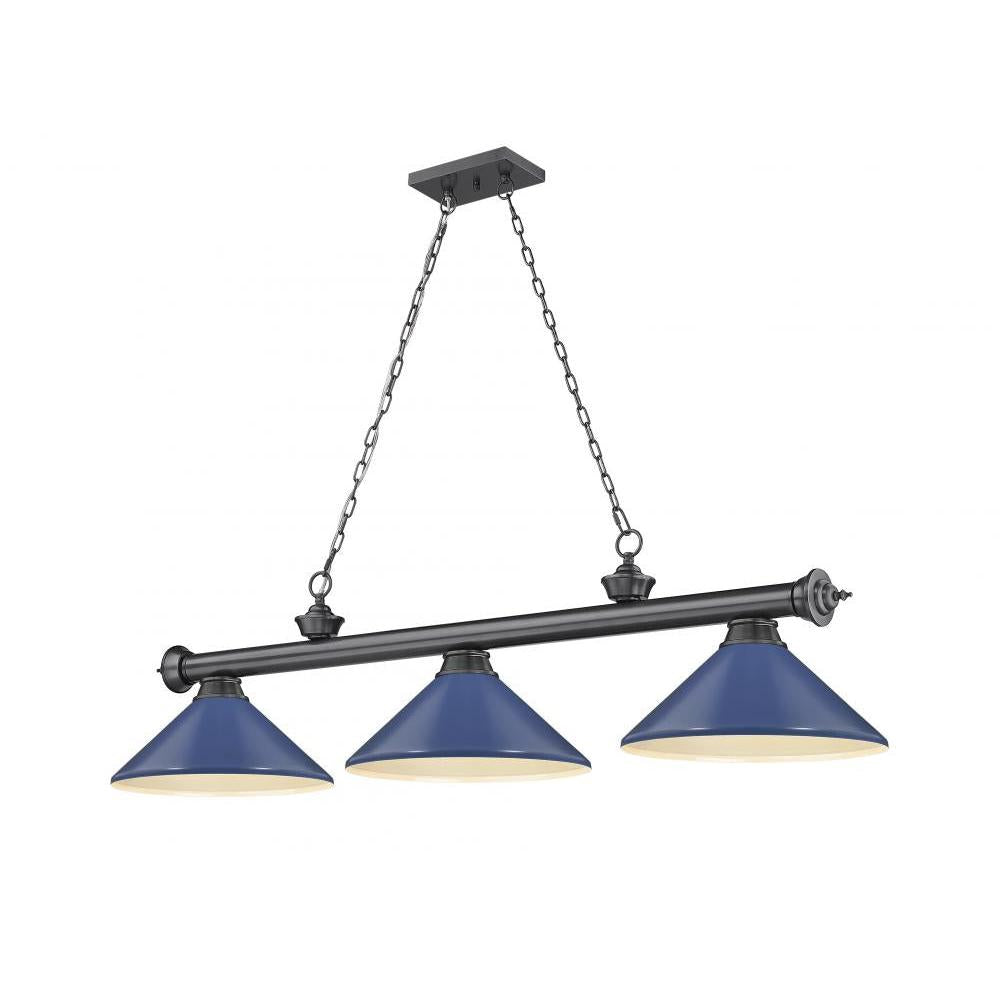 3 Light Billiard Table Light -Navy Blue