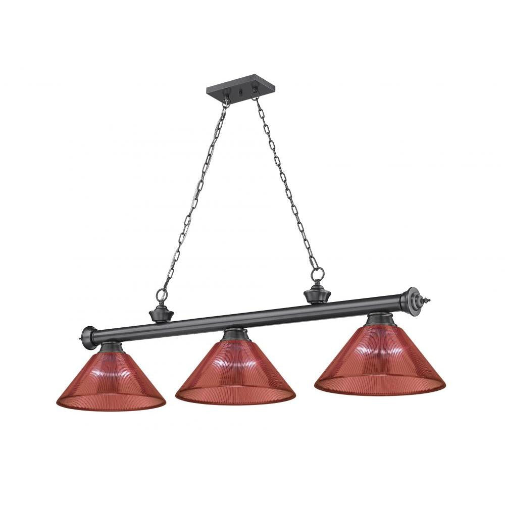 3 Light Billiard Table Light -Red