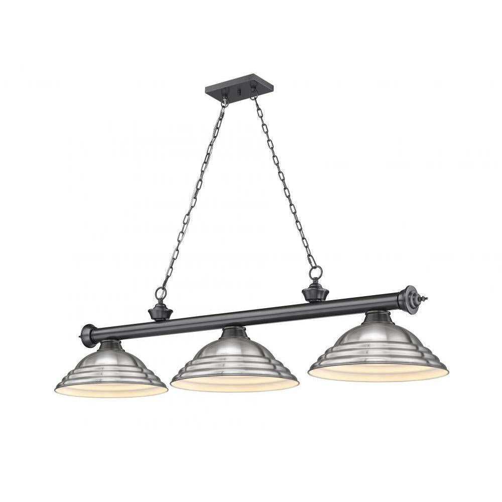 3 Light Billiard Table Light -Brushed Nickel