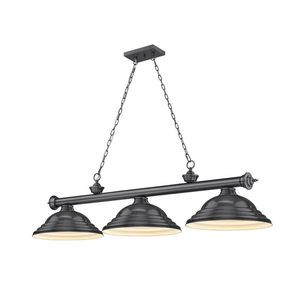 3 Light Billiard Table Light -Bronze Plate