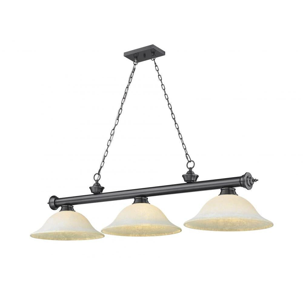 3 Light Billiard Table Light -White Mottle