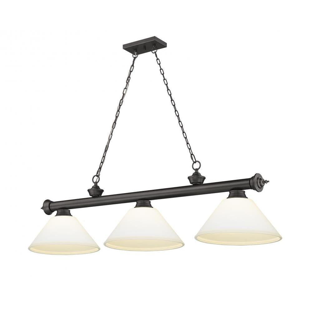 3 Light Billiard Table Light -Matte Opal