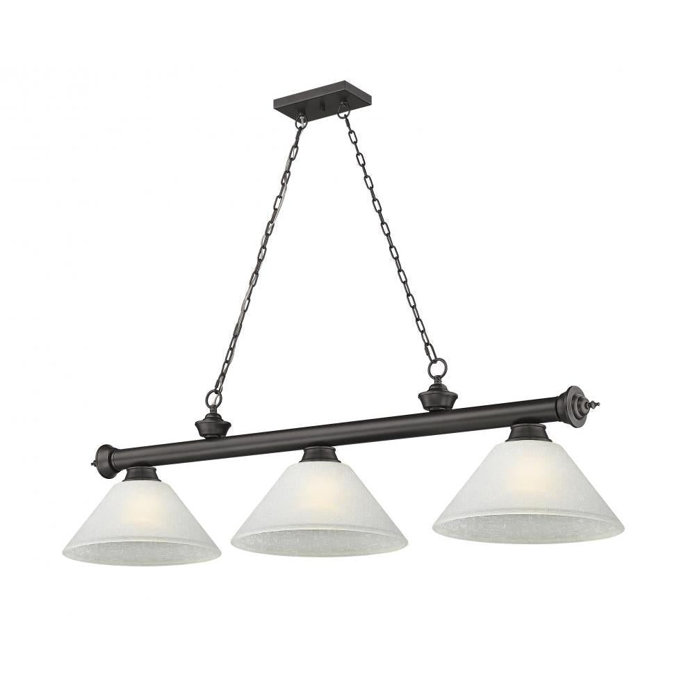 3 Light Billiard Table Light -White Linen
