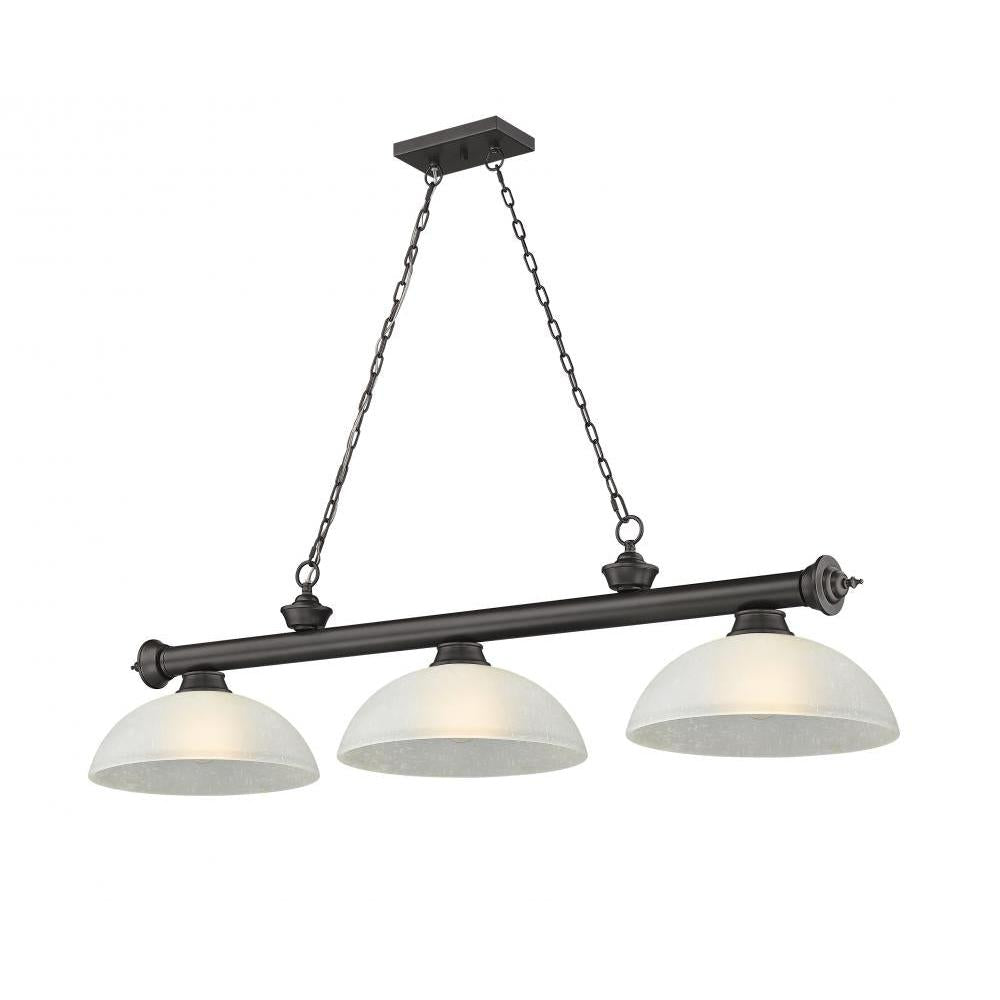 3 Light Billiard Table Light -White Linen