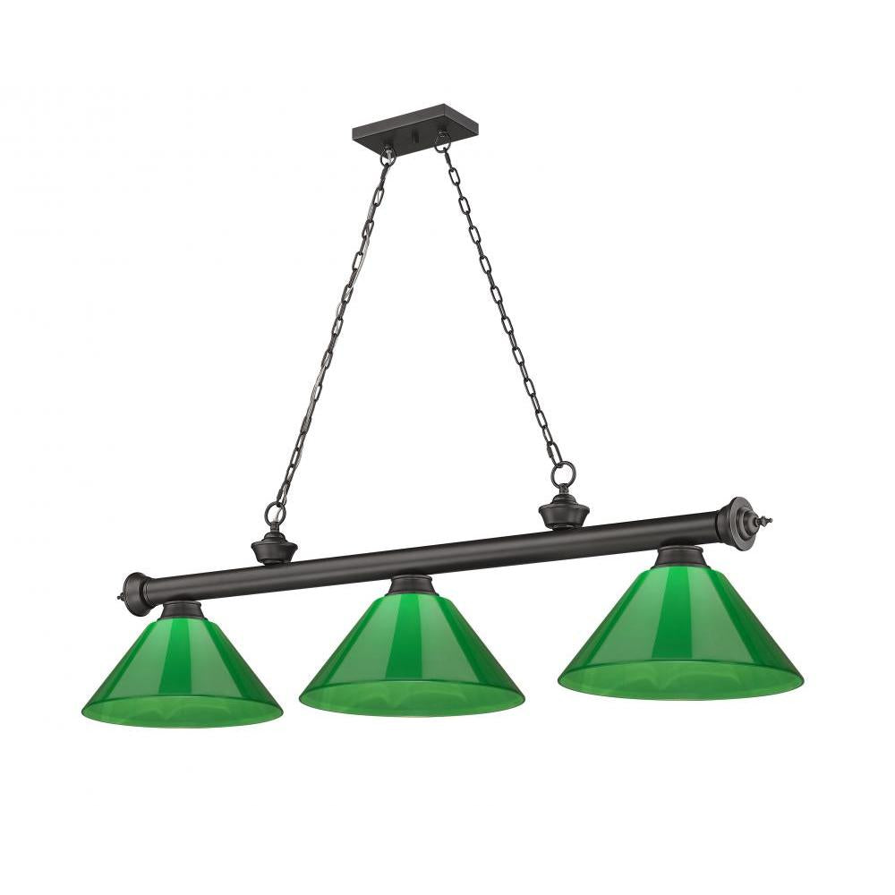 3 Light Billiard Table Light -Green