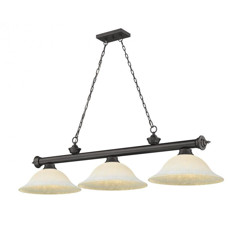 3 Light Billiard Table Light -White Mottle