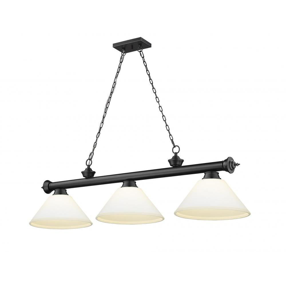 3 Light Billiard Table Light -Matte Opal