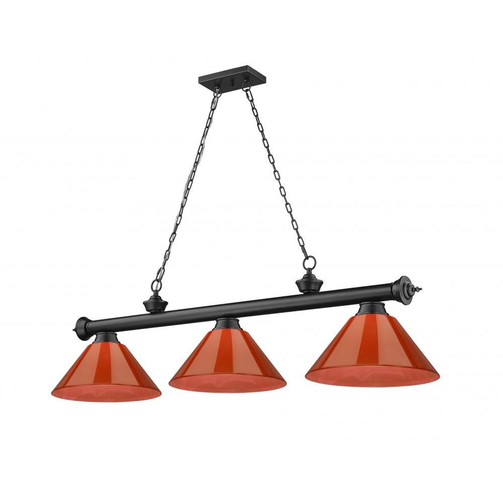 3 Light Billiard Table Light -Burgundy