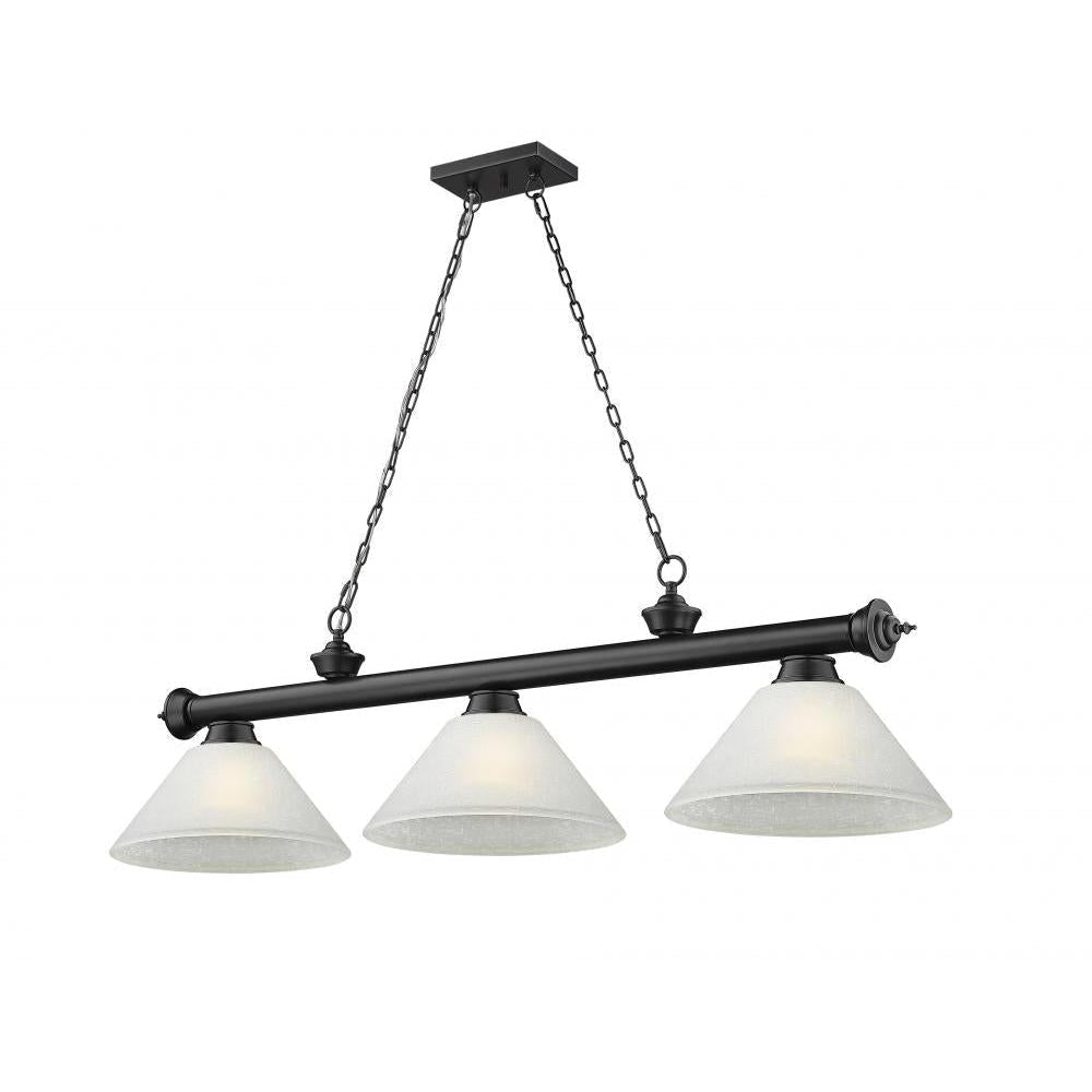 3 Light Billiard Table Light -White Linen