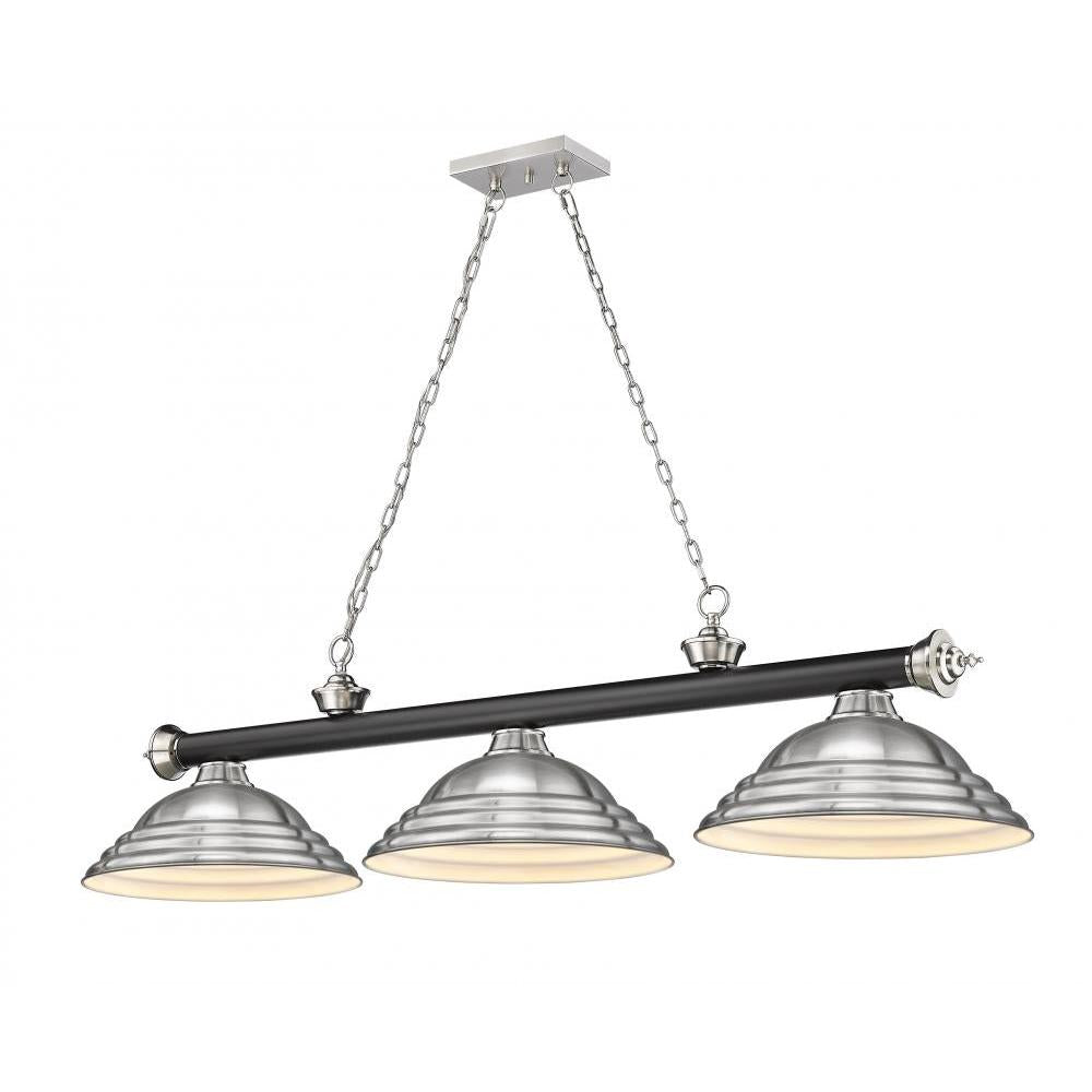 3 Light Billiard Table Light -Brushed Nickel
