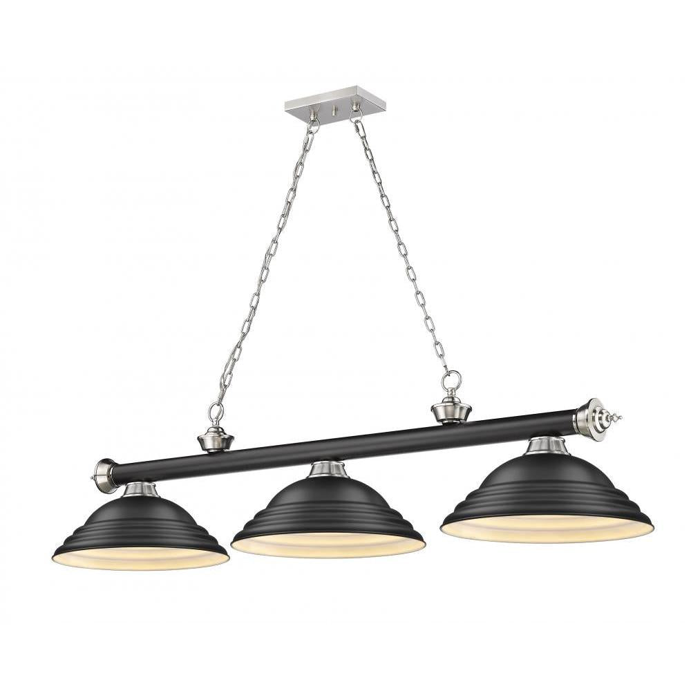3 Light Billiard Table Light -Matte Black