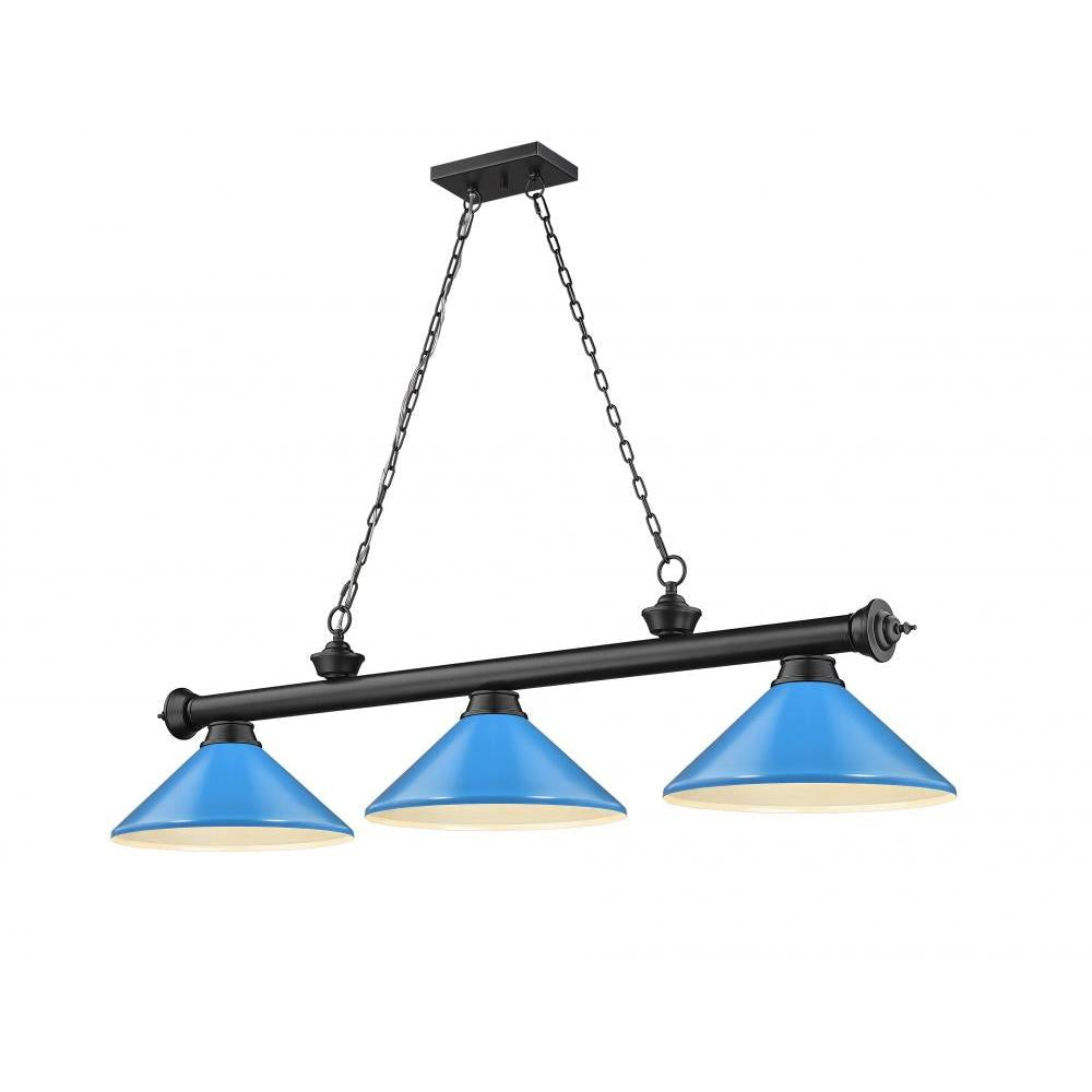 3 Light Billiard Table Light -Electric Blue