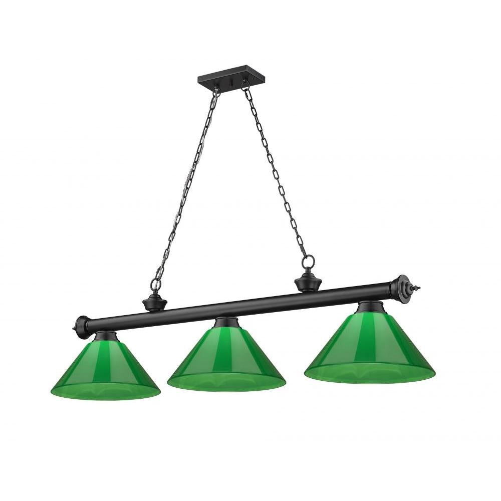 3 Light Billiard Table Light -Green