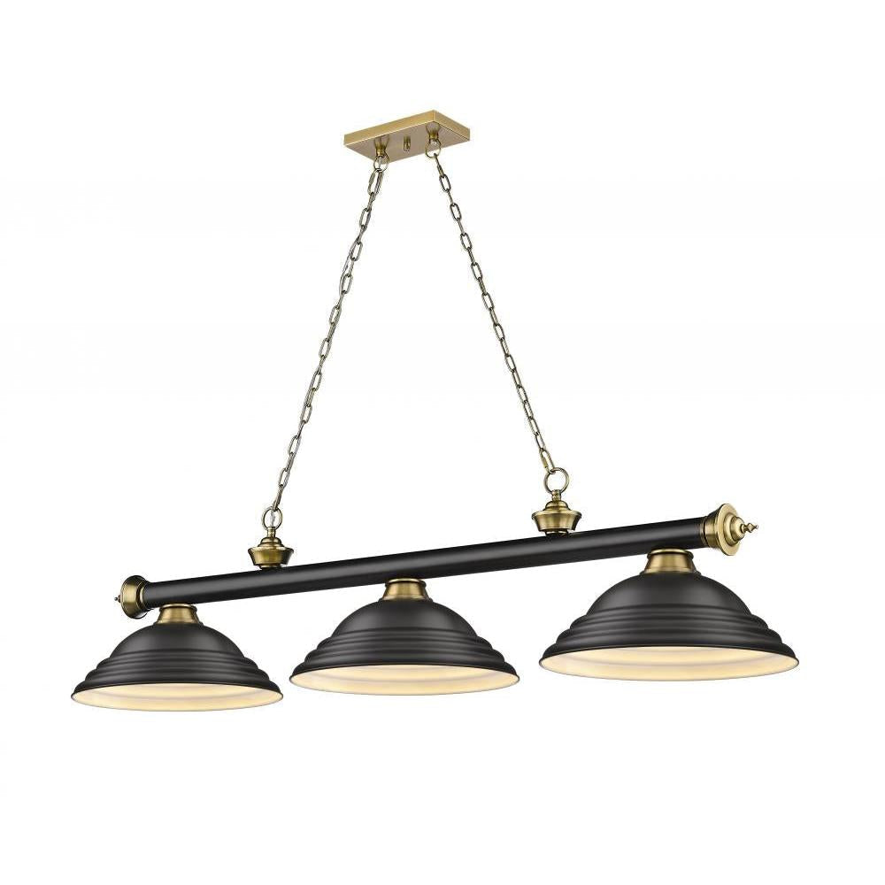 3 Light Billiard Table Light -Matte Black