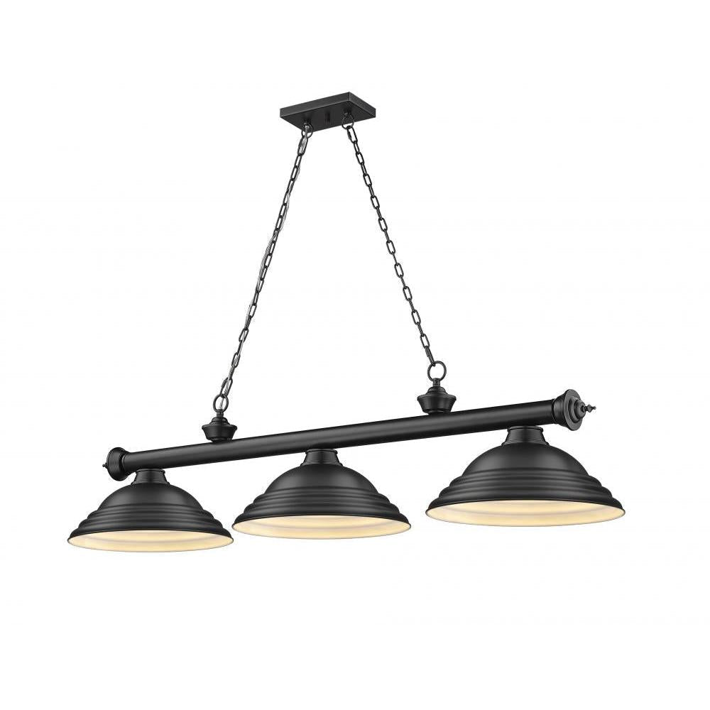 3 Light Billiard Table Light -Matte Black