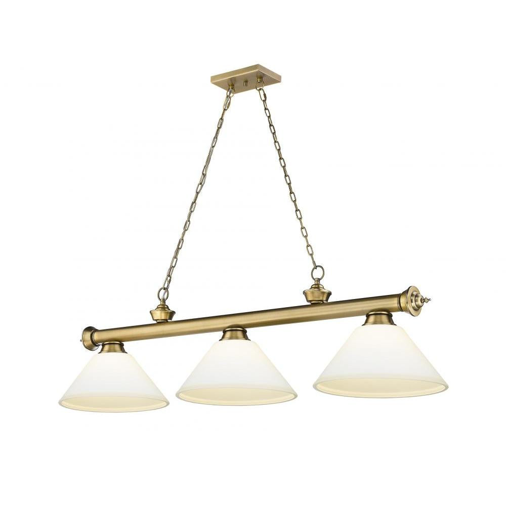 3 Light Billiard Table Light -Matte Opal