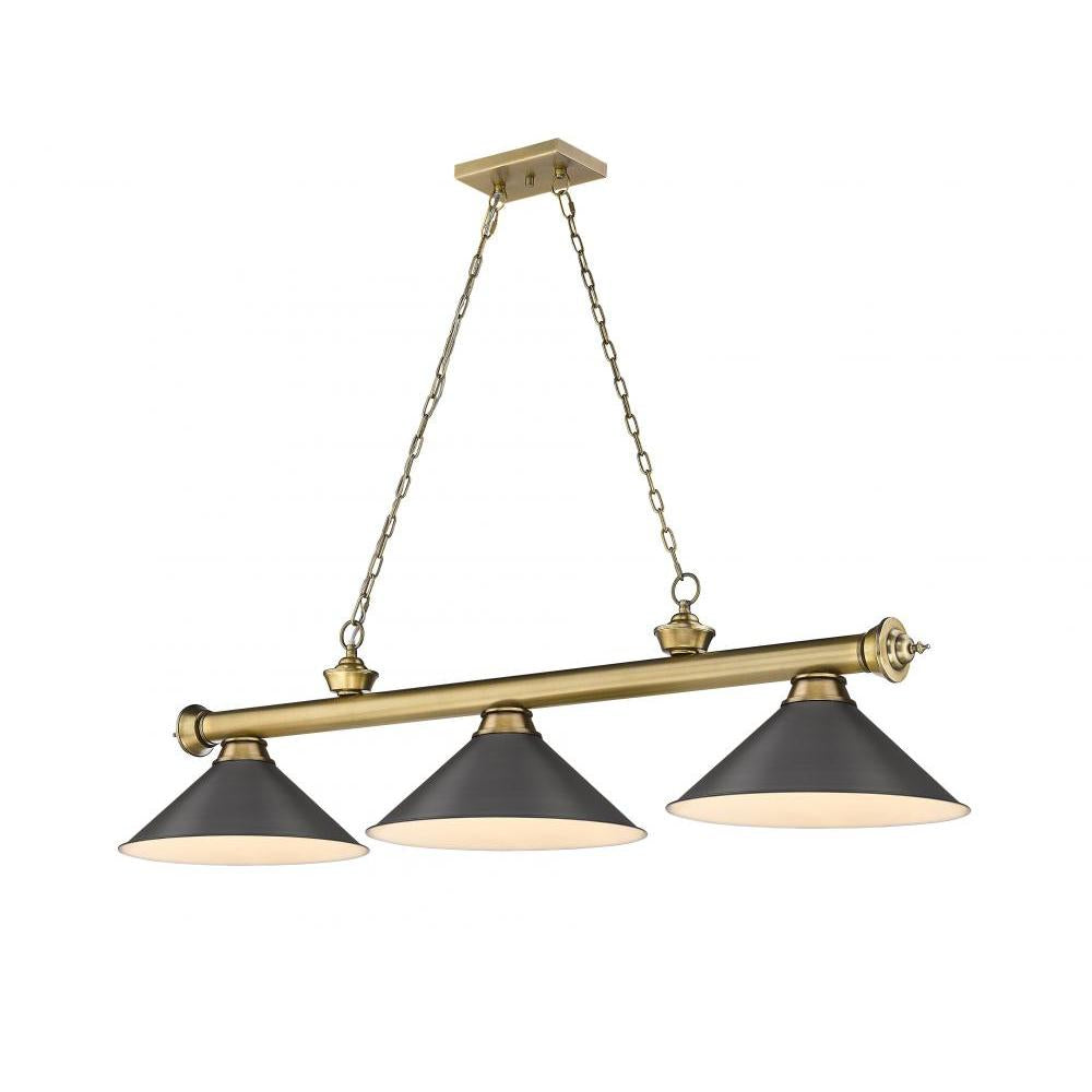 3 Light Billiard Table Light -Bronze