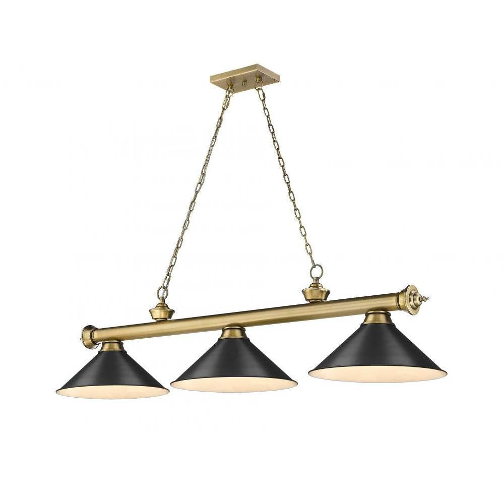 3 Light Billiard Table Light -Matte Black