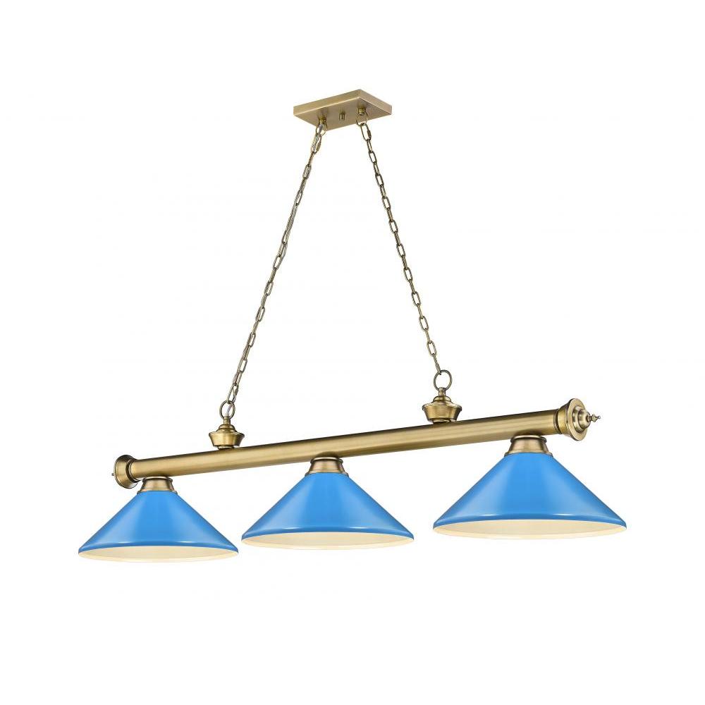 3 Light Billiard Table Light -Electric Blue