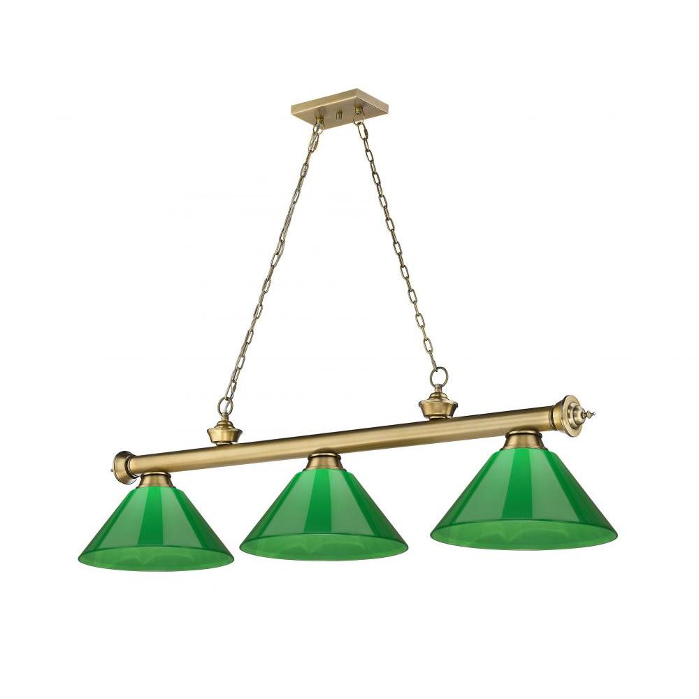3 Light Billiard Table Light -Green