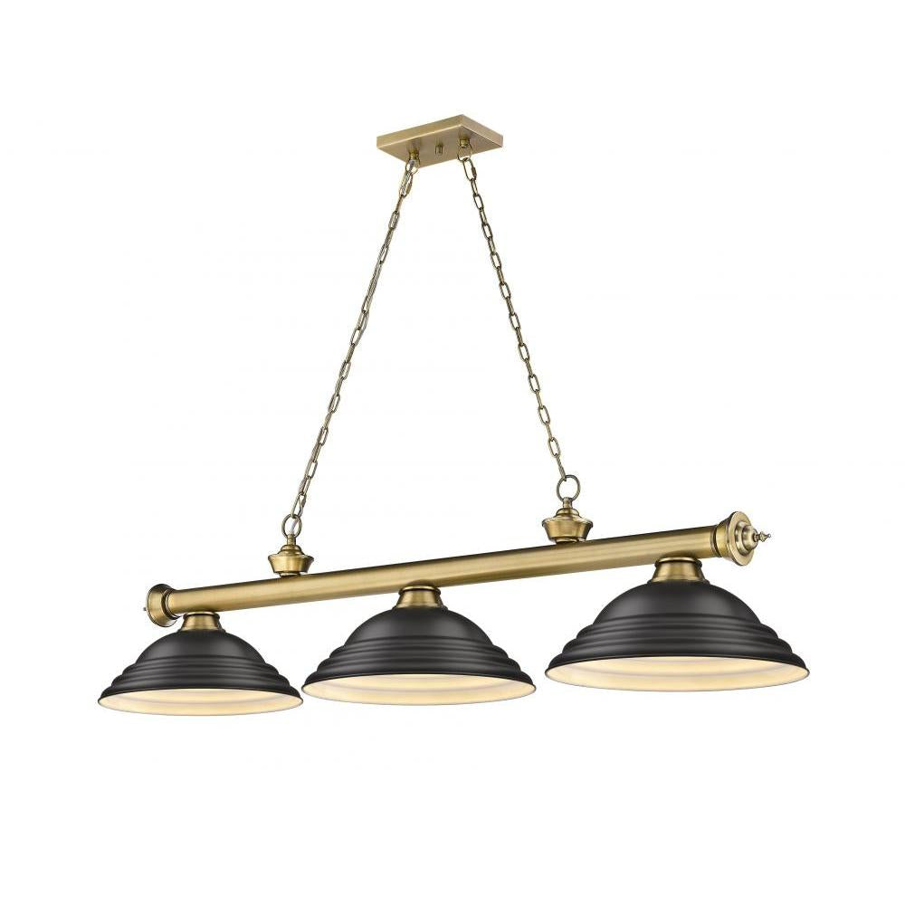 3 Light Billiard Table Light -Matte Black
